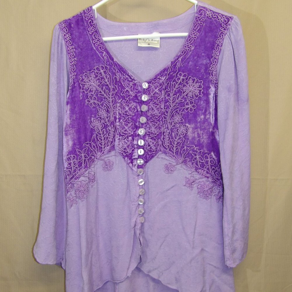Holy Clothing Purple Blouse Size Small